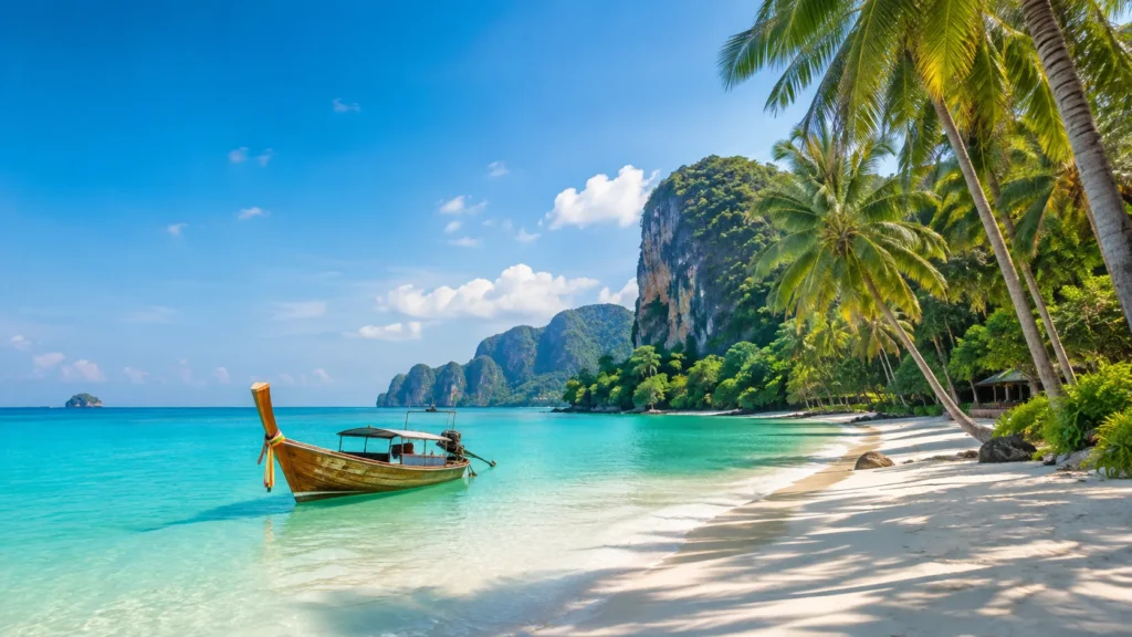Luxury Phuket beach resort with infinity pool and tropical coastline